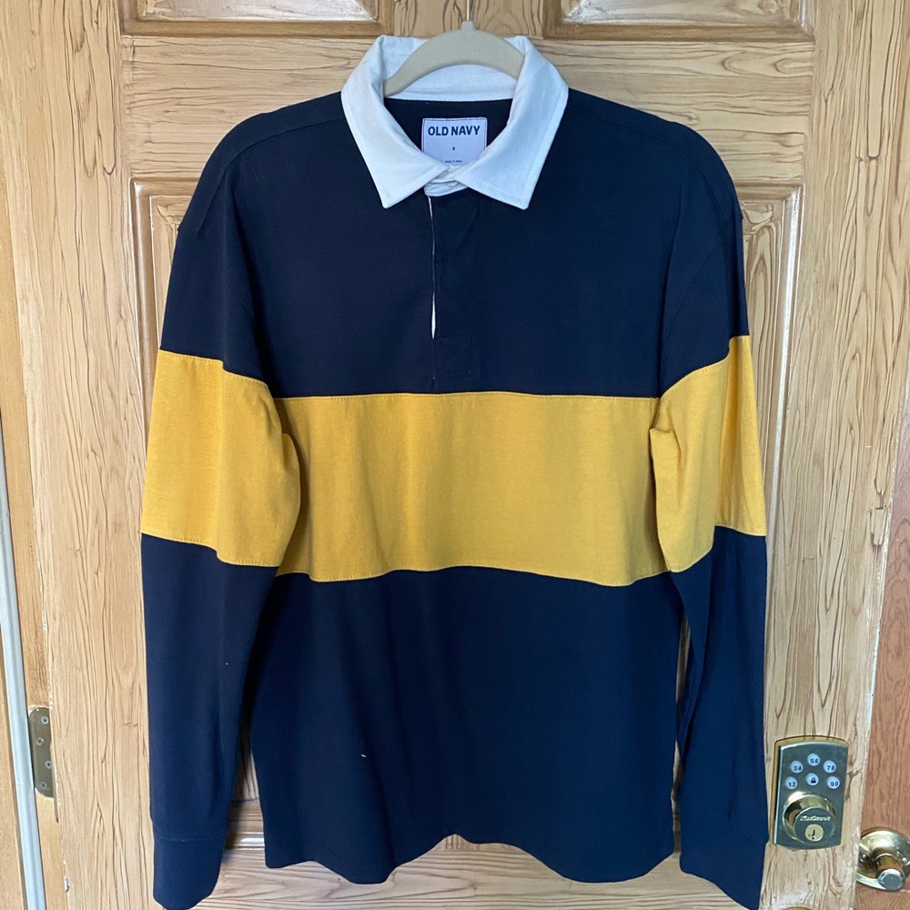 Old Navy Blue/Yellow Striped Polo